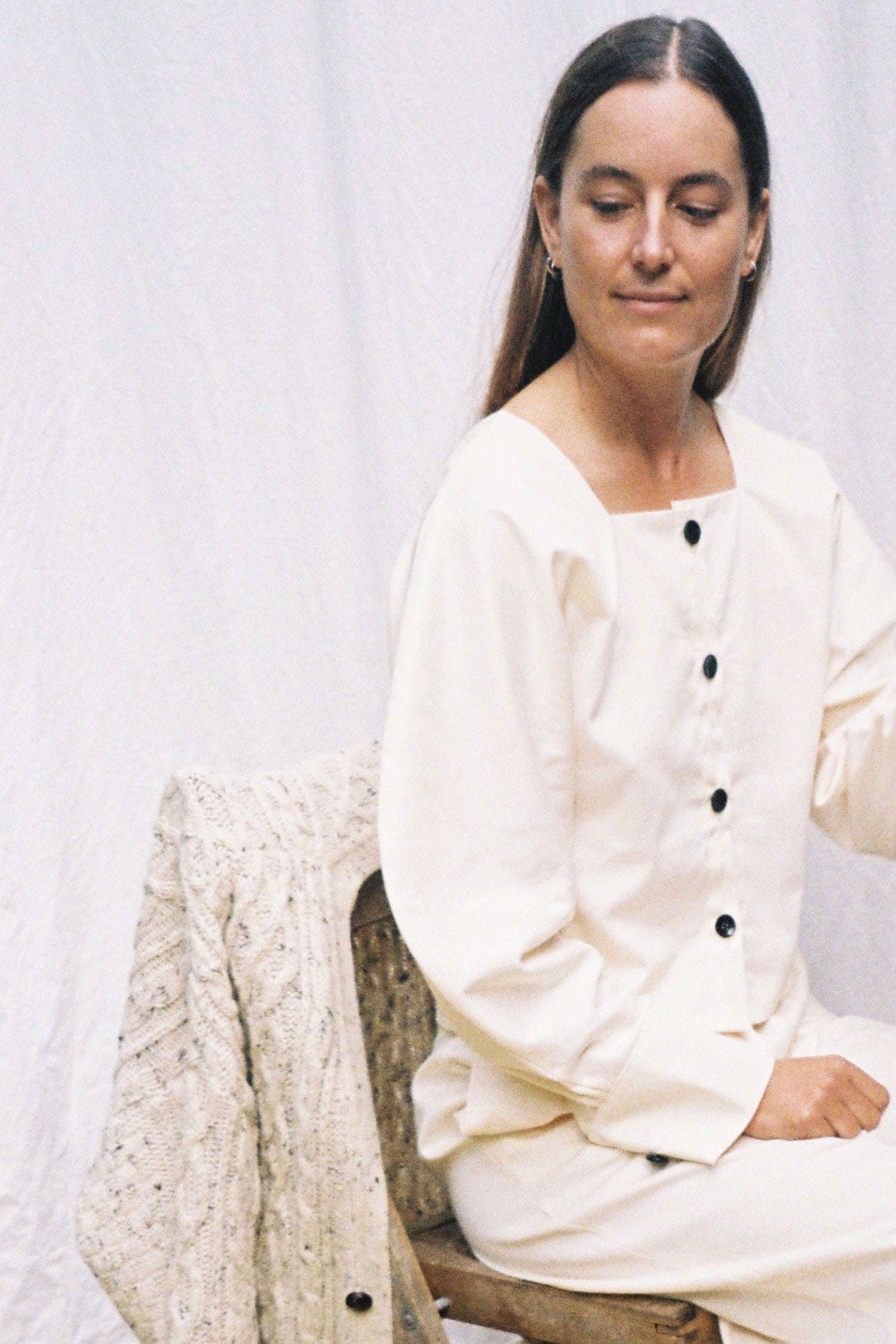 Ready to Ship: Sweet Cuff Blouse - Cream