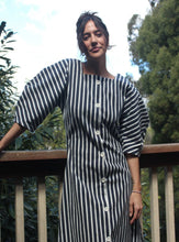 Load image into Gallery viewer, Made to order: Sweet Puff Dress - Navy Stripe
