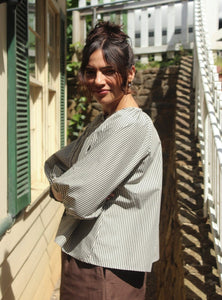 Made to Order: Smock top - Chocolate Stripe