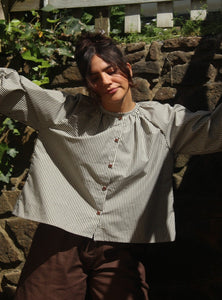 Made to Order: Smock top - Chocolate Stripe