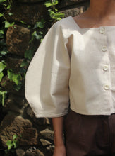 Load image into Gallery viewer, Made to Order: Sweet Puff Blouse - Sand stripe
