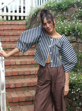 Load image into Gallery viewer, Made to Order: Sweet Puff Blouse - Navy Stripe
